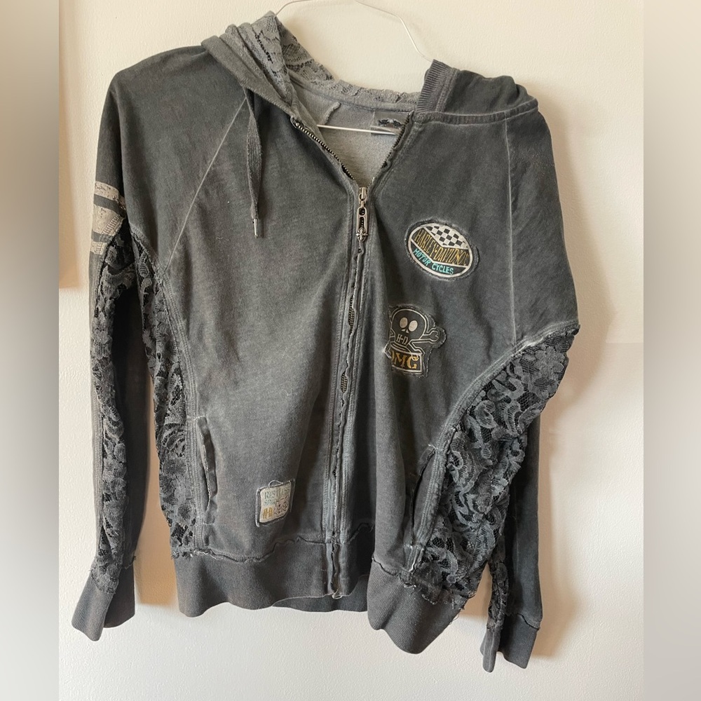 Harley Davidson zip up with lace details